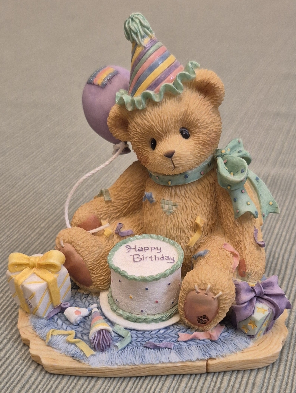 Cherished Teddies Birthday Bear Frosting On The Cake Gift Collectible 1997